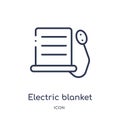 Linear electric blanket icon from Electronic devices outline collection. Thin line electric blanket vector isolated on white