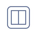 Linear electric light switch icon with two buttons. Pictogram of dimmer with keys in line art style. Switcher logo for