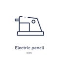 Linear electric pencil sharpener icon from Electronic devices outline collection. Thin line electric pencil sharpener vector Royalty Free Stock Photo