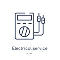 Linear electrical service icon from Electronics outline collection. Thin line electrical service icon isolated on white background Royalty Free Stock Photo