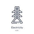 Linear electricity icon from Electrian connections outline collection. Thin line electricity vector isolated on white background. Royalty Free Stock Photo