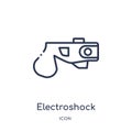 Linear electroshock weapon icon from Law and justice outline collection. Thin line electroshock weapon icon isolated on white Royalty Free Stock Photo