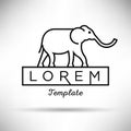 Linear Elephant Sign Vector Design Royalty Free Stock Photo