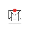 Linear email like inbox notice logo Royalty Free Stock Photo