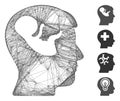 Linear Embryo Mind Head Vector Mesh Royalty Free Stock Photo
