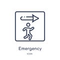 Linear emergency icon from Alert outline collection. Thin line emergency vector isolated on white background. emergency trendy