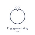 Linear engagement ring icon from Birthday party outline collection. Thin line engagement ring vector isolated on white background Royalty Free Stock Photo