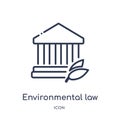 Linear environmental law icon from Law and justice outline collection. Thin line environmental law icon isolated on white
