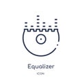 Linear equalizer icon from Discotheque outline collection. Thin line equalizer vector isolated on white background. equalizer