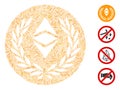 Linear Ethereum Classic Laurel Coin Icon Vector Collage