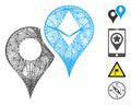 Linear Ethereum Map Markers Vector Mesh Royalty Free Stock Photo