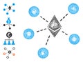Linear Ethereum Net Structure Vector Mesh Royalty Free Stock Photo