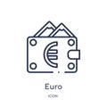 Linear euro icon from Ecommerce and payment outline collection. Thin line euro vector isolated on white background. euro trendy Royalty Free Stock Photo