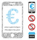 Linear Euro Mobile Banking Icon Vector Collage Royalty Free Stock Photo