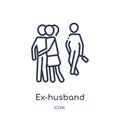 Linear ex-husband icon from Family relations outline collection. Thin line ex-husband vector isolated on white background. ex-