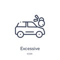 Linear excessive weight for the vehicle icon from Insurance outline collection. Thin line excessive weight for the vehicle icon