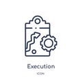 Linear execution icon from Marketing outline collection. Thin line execution icon isolated on white background. execution trendy