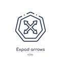 Linear expad arrows icon from Arrows outline collection. Thin line expad arrows vector isolated on white background. expad arrows