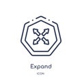 Linear expand icon from Arrows outline collection. Thin line expand vector isolated on white background. expand trendy