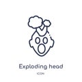 Linear exploding head emoji icon from Emoji outline collection. Thin line exploding head emoji vector isolated on white background