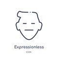 Linear expressionless emoji icon from Emoji outline collection. Thin line expressionless emoji vector isolated on white background