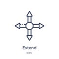 Linear extend icon from Geometry outline collection. Thin line extend icon isolated on white background. extend trendy