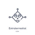 Linear extraterrestial head icon from Astronomy outline collection. Thin line extraterrestial head vector isolated on white Royalty Free Stock Photo