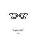 Linear eyewear icon from Fashion outline collection. Thin line eyewear icon isolated on white background. eyewear trendy