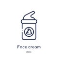 Linear face cream icon from Hygiene outline collection. Thin line face cream icon isolated on white background. face cream trendy