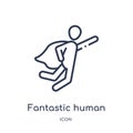 Linear fantastic human icon from Feelings outline collection. Thin line fantastic human vector isolated on white background.