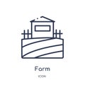 Linear farm icon from Agriculture farming and gardening outline collection. Thin line farm vector isolated on white background.