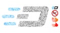 Linear Fast Send Dash Icon Vector Mosaic