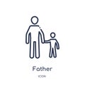 Linear father icon from Family relations outline collection. Thin line father vector isolated on white background. father trendy