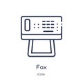 Linear fax icon from Comunation outline collection. Thin line fax vector isolated on white background. fax trendy illustration