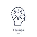 Linear feelings icon from Brain process outline collection. Thin line feelings vector isolated on white background. feelings