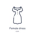 Linear female dress icon from Fashion outline collection. Thin line female dress icon isolated on white background. female dress