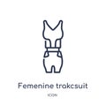 Linear femenine trakcsuit icon from Fashion outline collection. Thin line femenine trakcsuit icon isolated on white background.