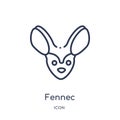 Linear fennec icon from Desert outline collection. Thin line fennec vector isolated on white background. fennec trendy Royalty Free Stock Photo