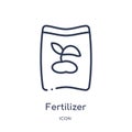 Linear fertilizer icon from Agriculture farming and gardening outline collection. Thin line fertilizer vector isolated on white