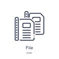 Linear file icon from Internet security outline collection. Thin line file icon isolated on white background. file trendy