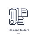 Linear files and folders icon from Electrian connections outline collection. Thin line files and folders vector isolated on white