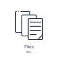 Linear files icon from Human resources outline collection. Thin line files icon isolated on white background. files trendy