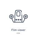 Linear film viewer icon from Cinema outline collection. Thin line film viewer vector isolated on white background. film viewer