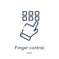 Linear finger control icon from Artifical intelligence outline collection. Thin line finger control vector isolated on white