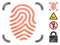 Linear Fingerprint Scan Vector Mesh Royalty Free Stock Photo