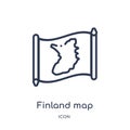 Linear finland map icon from Countrymaps outline collection. Thin line finland map vector isolated on white background. finland