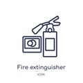 Linear fire extinguisher icon from General outline collection. Thin line fire extinguisher icon isolated on white background. fire