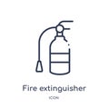Linear fire extinguisher icon from Hotel outline collection. Thin line fire extinguisher icon isolated on white background. fire Royalty Free Stock Photo