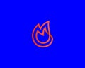 Linear fire, flame loop vector icon logo design template. Minimalistic bonfire, burn, energy vector sign symbol mark