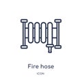 Linear fire hose icon from General outline collection. Thin line fire hose icon isolated on white background. fire hose trendy